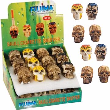 Cigarette Extinguisher Poly Resin Skull Snuffer 24pk
