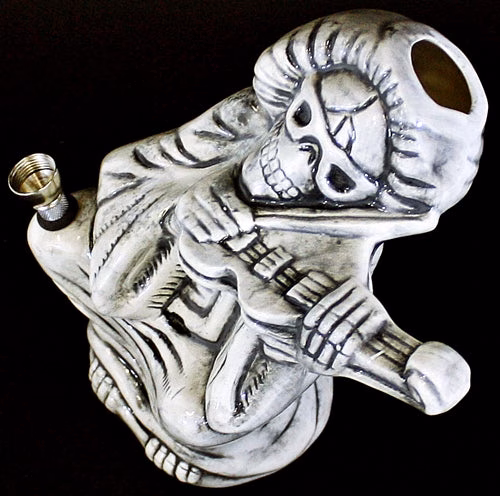 9" Ceramic Death Violin Water Pipe