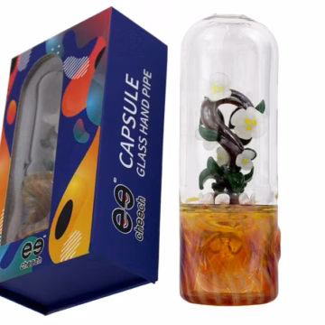 Cheech Capsule Hand Pipe with Cleaning Tool - Flower Vine