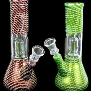 8" Chex Dome Perk Glass On Glass Beaker Water Pipe