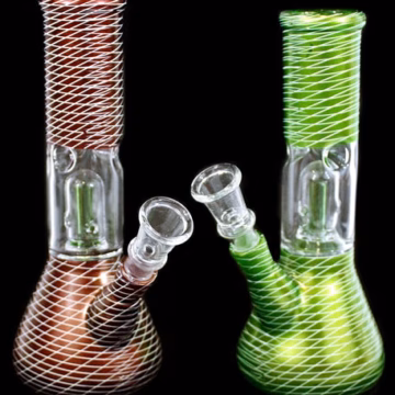 8" Chex Dome Perk Glass On Glass Beaker Water Pipe