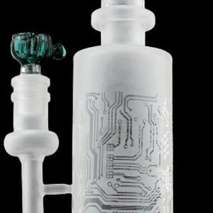 9" Microchipped Etched Color Rim Water Pipe