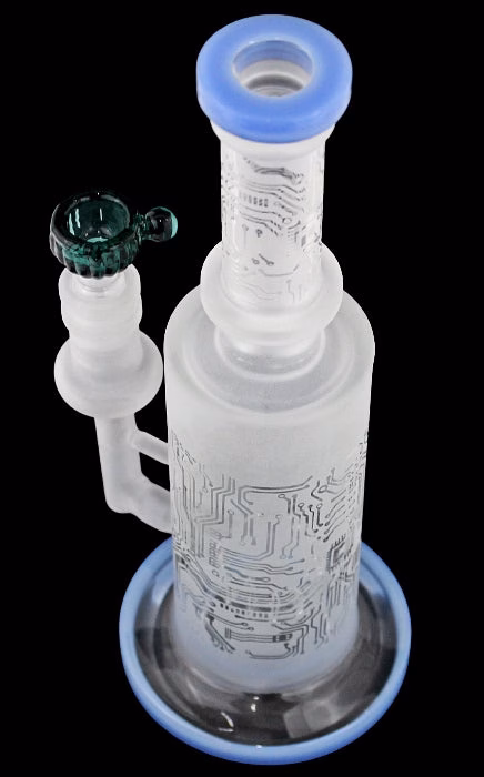 9" Microchipped Etched Color Rim Water Pipe - Image 3