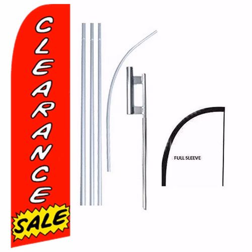 15' Clearance Sale Windless Business Bow Swooper Feather Flag Kit