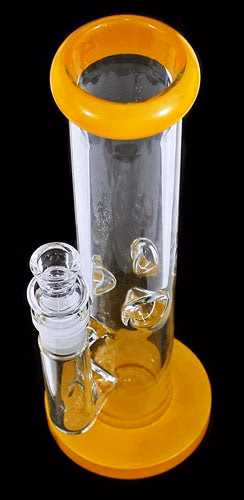 11" Color Rim Stemless Straight Water Pipe - Mix Colors - 9366