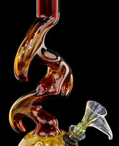 10" Color Tube Raked Horn Zong US Made Water Pipe