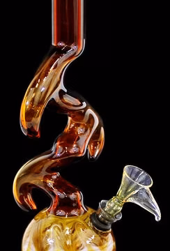 10" Color Tube Raked Horn Zong US Made Water Pipe