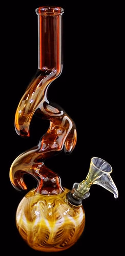 10" Color Tube Raked Horn Zong US Made Water Pipe