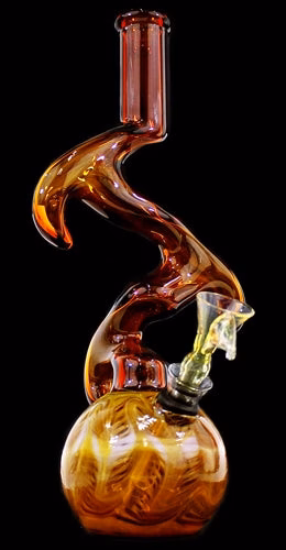 10" Color Tube Raked Horn Zong US Made Water Pipe