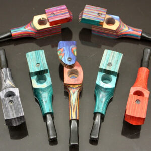 10ct 3.5" Colorful Wood Pipe With Lid Assortment