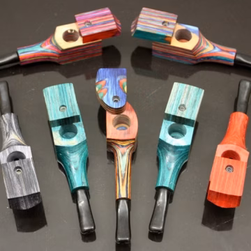 10ct 3.5" Colorful Wood Pipe With Lid Assortment