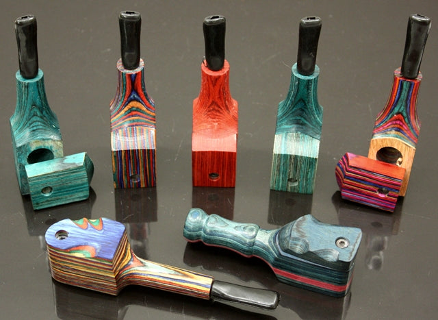 10ct 3.5" Colorful Wood Pipe With Lid Assortment