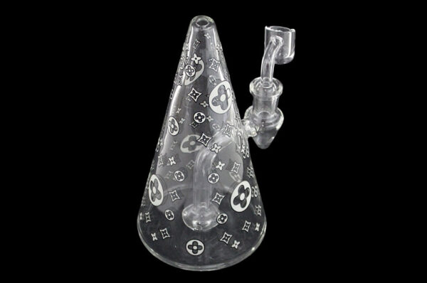 7" Glow In The Dark Cone Rig Water Pipe - Designer - Image 2