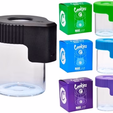 Cookies LED Light Rechargeable Magnifying Stash Jar Container