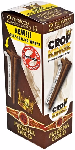 Crop Kingz Tobacco Inspired Self-Sealing Organic Wraps - Havana Gold