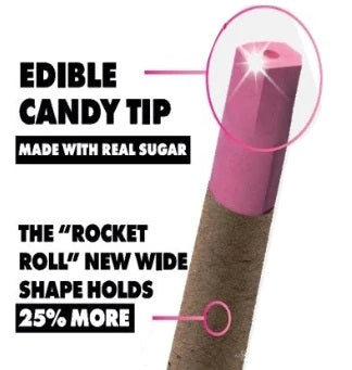 Crop Kingz Rocket Roll Hemp Wrap With Edible Sugar Tip - Cherry Bomb