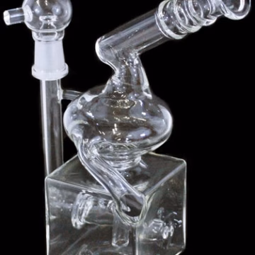 9" Cube Inline Recycler 14mm Oil Rig Water Pipe