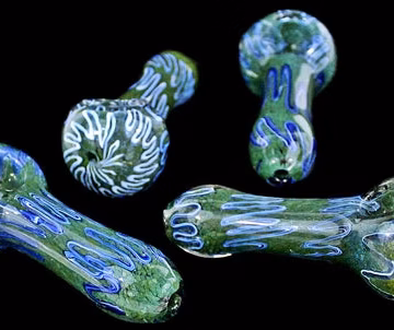 4ct 4.5" Cursive Herbal Frit Hand Pipe