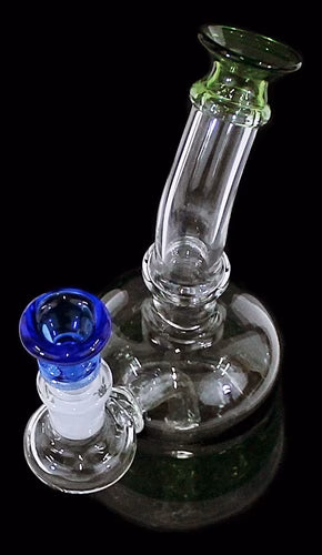 7" Curvey Color Rim 14mm Water Pipe