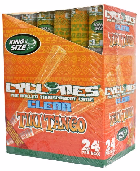 Cyclones Pre Rolled Transparent Cone - CLEAR - King Size - Tiki Tango