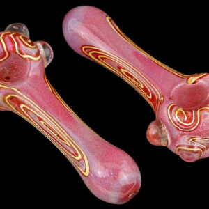 4ct 5" Cursive Art Marble Frit Hand Pipe