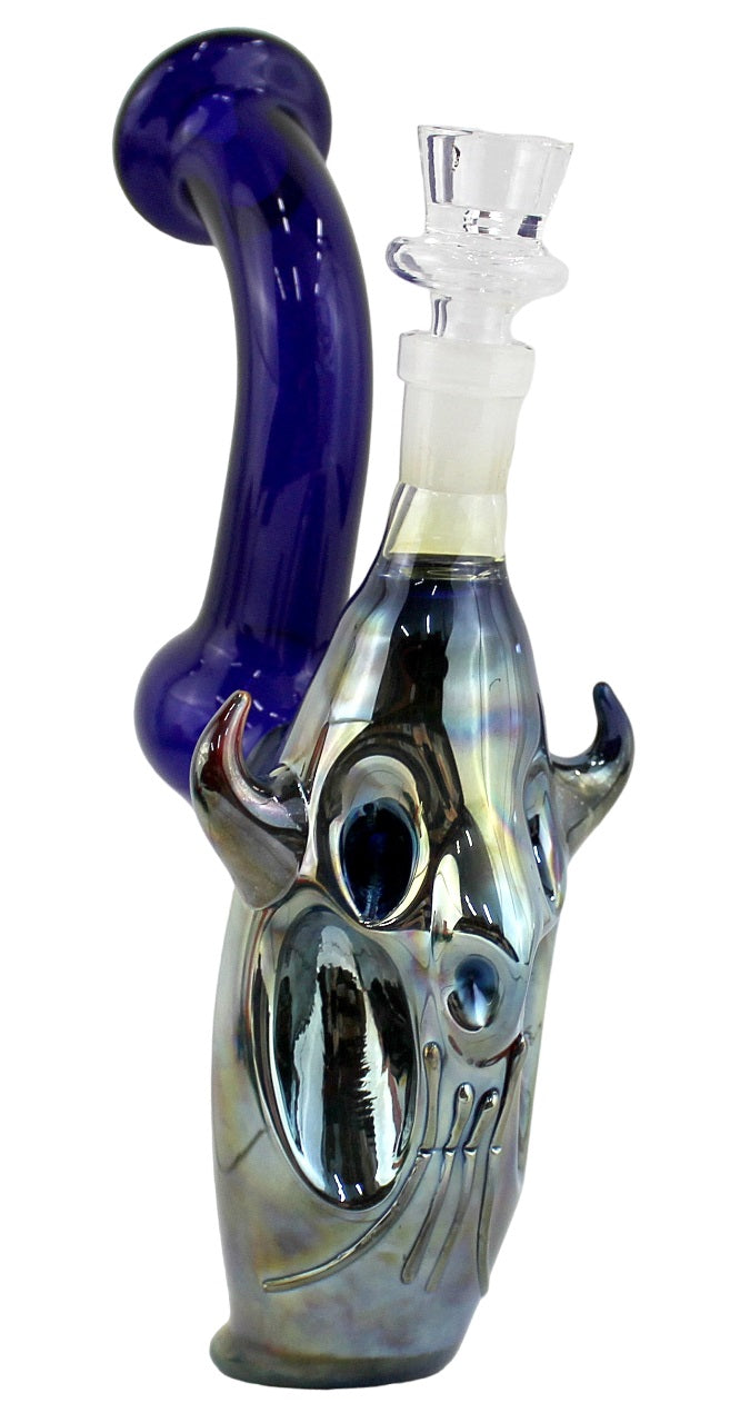 8" Shiny Face 14mm Bubbler Water Pipe