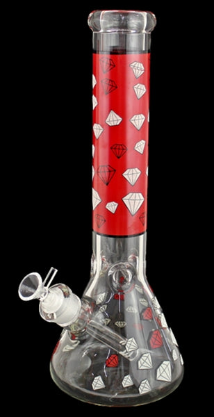14" Diamond Color Art Design Beaker Water Pipe - Image 3