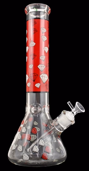 14" Diamond Color Art Design Beaker Water Pipe - Image 6