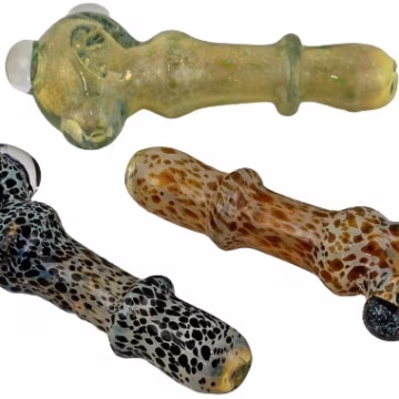 4ct 5" Dichroic Marble Leopard Spoon Hand Pipe