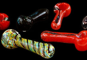 6ct 4.5" Dichroic Spiral Frit Hand Pipe