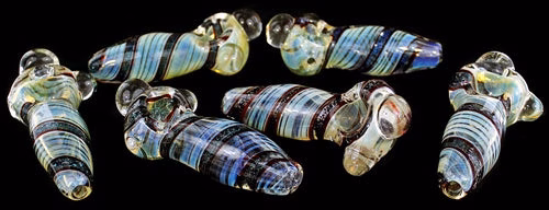 9ct 3.5" Dichroic Spiral Marble Fuming Hand Pipe