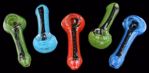 3" Dichroic Strip Frit Spoon Hand Pipe