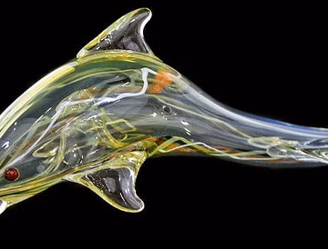 6" Animal Glass Pipe - Dolphin