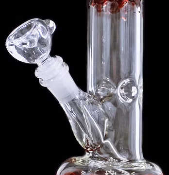 8" Flare Art Glass On Glass Donut Water Pipe