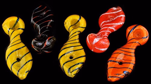 4ct 4.5" Donut Vortex Frit Art Hand Pipe