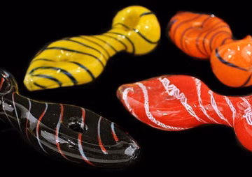 4ct 4.5" Donut Vortex Frit Art Hand Pipe