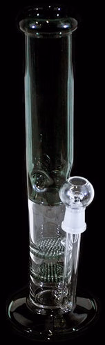 14" Double Honeycomb Perk 19mm Straight Oil Rig Water Pipe