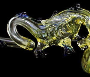 6" Animal Glass Pipe - Dragon Bowl In Mouth