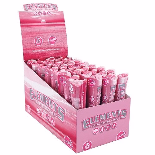Elements Ultra Thin Pink Cones - 1 1/4 32pk