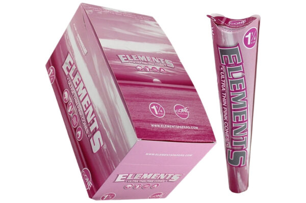 Elements Ultra Thin Pink Cones - 1 1/4 32pk