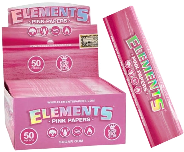 Elements Rolling Paper - King Size - Pink Papers