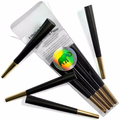 Beautiful Burns 8pk Pre-Rolled 98mm Designer Cones - Black And Gold