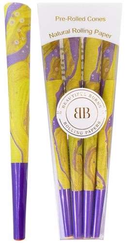 Beautiful Burns 8pk Pre-Rolled 98mm Designer Cones - Mardi Gras