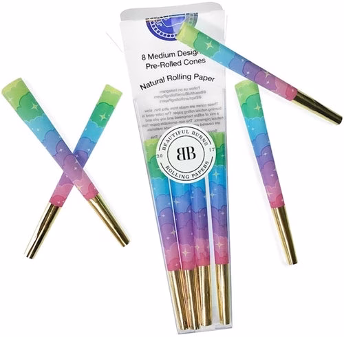 Beautiful Burns 8pk Pre-Rolled 98mm Designer Cones - Unicorn Dreams