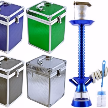 24" Espresso Tall 1 Hose Hookah With Case