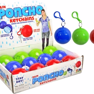 Rain Poncho Keychains 12pk