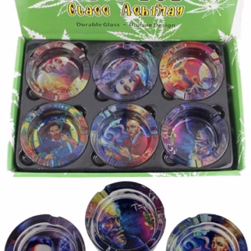 Fashion Glass Ashtray - High Science 6pk