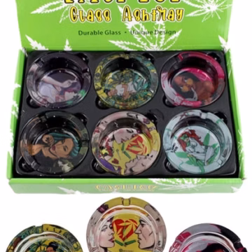 Fashion Glass Ashtray - Ladies 6pk