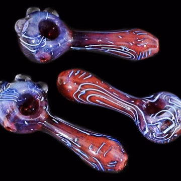 4ct 5" Frit Color Spiral Art Marble Hand Pipe