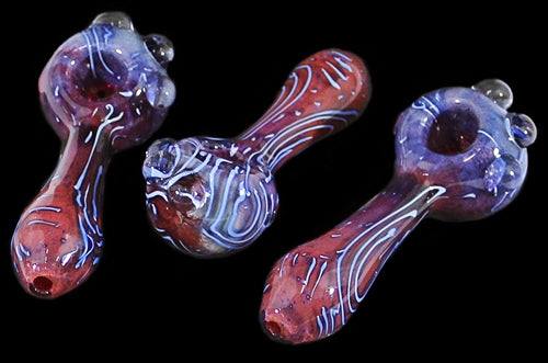 4ct 5" Frit Color Spiral Art Marble Hand Pipe - Image 3